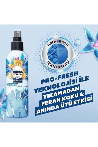 YUMOŞ Jet Fresh Giysi Spreyi Lilyum 200 Ml 2 Adet+ Orkide 200 Ml 2 Adet - 3