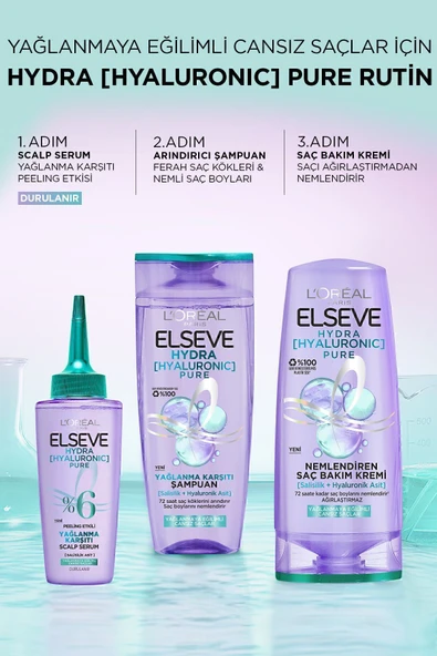 ELSEVE Hydra hyaluronic Pure Salisilik Asit Içeren Yağlanma Karşıtı Nemlendirici Saç Kremi 250ml - 5