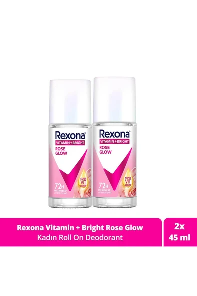 REXONA Vitamin Bright Kadın Roll On Deodorant Rose Glow 45 ml X2