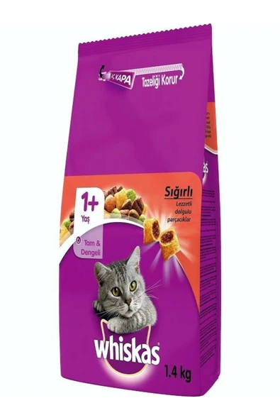 WHİSKAS Kedi Maması Sığırlı 1+yaş 1.4 Kg