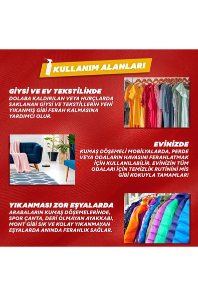 YUMOŞ Ev Ve Tekstil Spreyi Amber Yıkanması Zor Eşyalar Için 450 ml X2 - 7