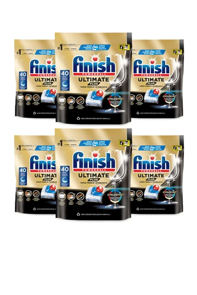 FİNİSH Ultimate Plus Hepsi Bir Arada Bulaşık Makinesi Deterjanı Kapsül Tablet 240 Adet (40 x 6'lı) - 2