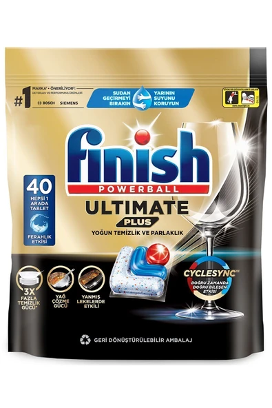 FİNİSH Ultimate Plus 40 Kapsül Bulaşık Makinesi Deterjanı Tableti - 2