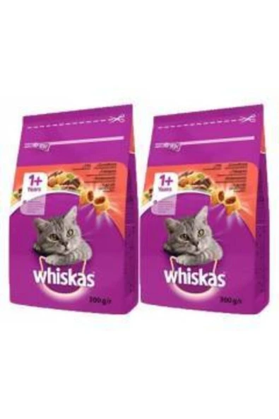 WHİSKAS Siğir Etli Kuru Kedi Mamasi ( 1 Yaş + ) 300 Gr X 2 Adet