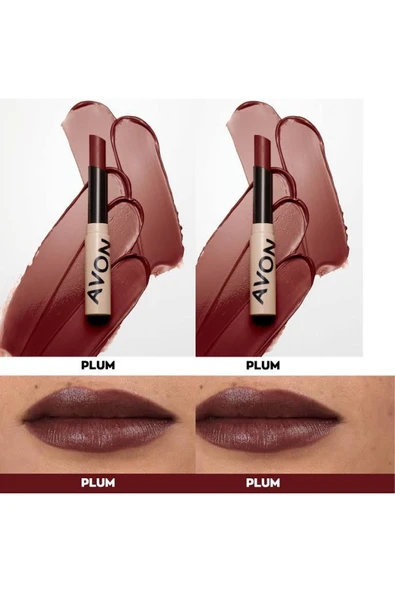 AVON Tinted lip balm renkli dudak balmı plum ve AVON true lip dudak bakım yağı blossom 2 li set - 3
