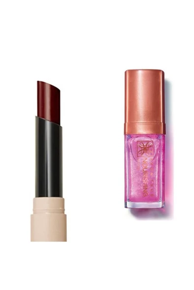 AVON Tinted Lip Balm Renkli Dudak Balmı Plum ve Avon True Nourishing Dudak Yağı 7 Shimmering Petal