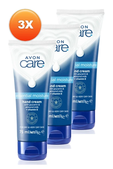 AVON Care Gliserin ve Badem Sütü içeren Yoğun Nemlendirici El Kremi 75 Ml. Üçlü Set - 2