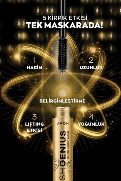 AVON True Lash Genius 5 Etkili Maskara 10 Ml. Brown Black - 3