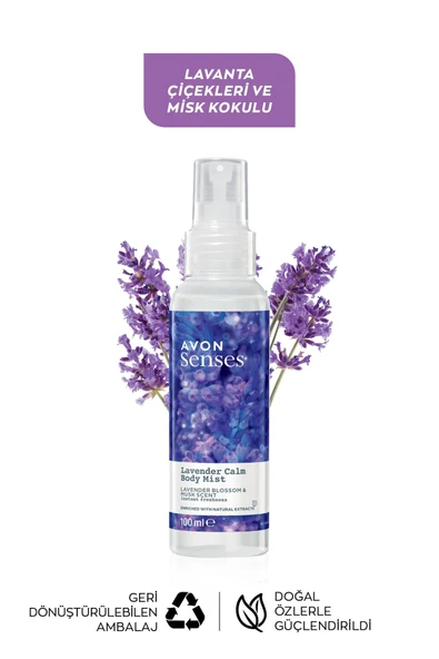 AVON Lavender Calm Lavanta ve Misk Kokulu Vücut Spreyi 100 Ml. İkili Set - 3