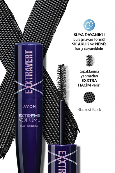 AVON Exxtravert Exxtra Hacim Veren Suya Dayanıklı Maskara - 2