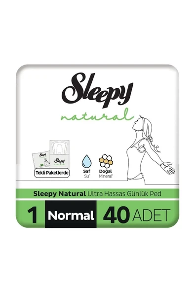 SLEEPY Natural Ultra Hassas Günlük Ped Normal 40 Adet Ped