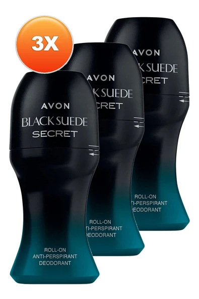 AVON Black Suede Secret Erkek Rollon 50 Ml. Üçlü Set - 2