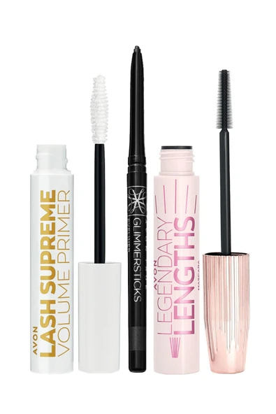 AVON Legendary Lengths Maskara Glimmersticks Göz Kalemi Ve Lash Supreme Maskara Bazı Paketi