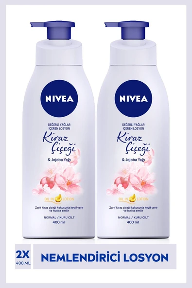NIVEA Vücut Kremi Vücut Losyonu Değerli Yağlar içerir Kiraz Çiçeği & Jojoba Yağı Normal Ve Kur... 462Cseri