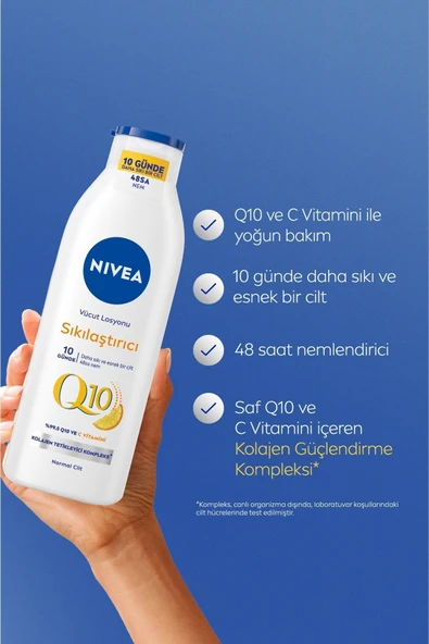 NIVEA Q10 Sıkılaştırıcı Vücut Losyonu 250ml, C Vitamini, 48 Saat Nemlendirici, Esnek Cilt, X2 Adet - 2