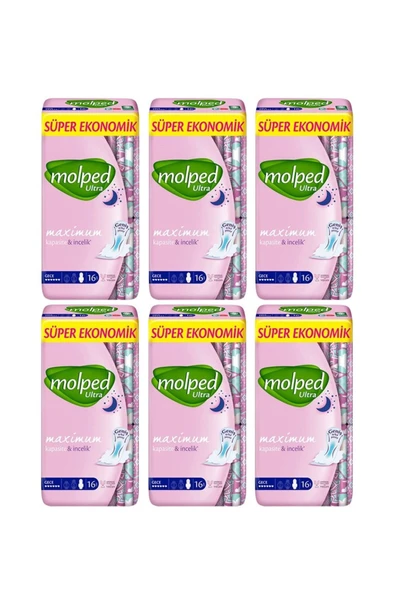 MOLPED Ultra Süper Ekonomik 16'lı Gece X 6 Paket