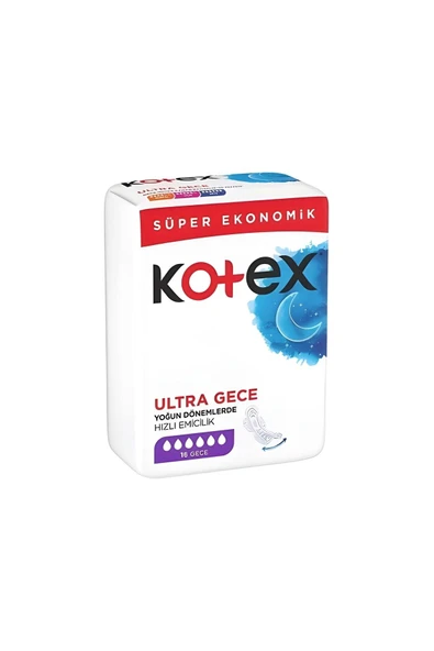 KOTEX Ultra Hijyenik Ped Süper Ekonomik Gece 16'lı