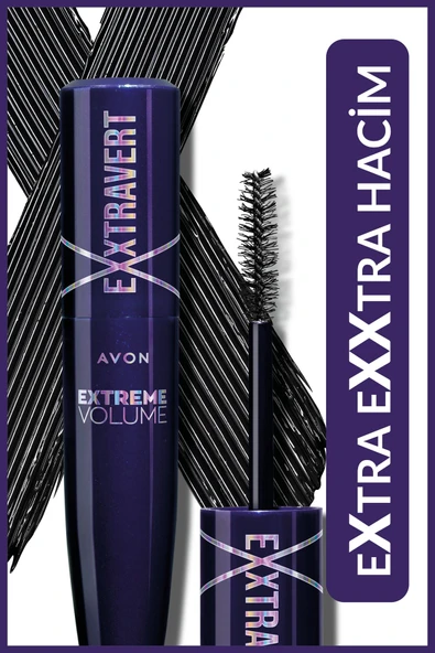 AVON Exxtravert Ekstra Hacim Veren Maskara 9 Ml. Blackest Black