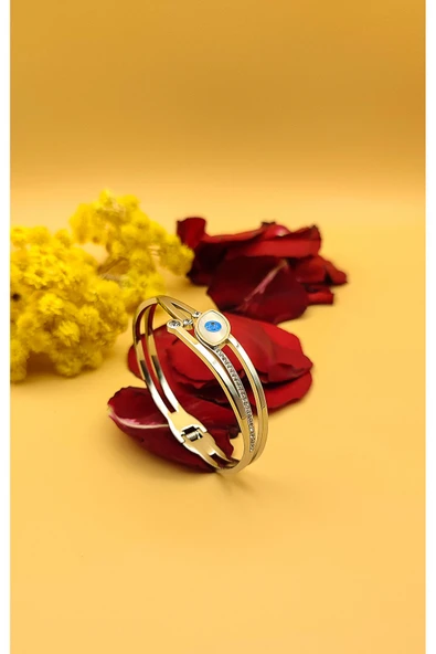 DESSİMOR NAZAR BONCUKLU TAŞLI ÇELİK BİLEKLİK - 2