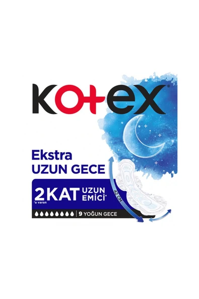 KOTEX Marka: Ultra Ekstra Uzun Gece 9'lu Hijyenik Ped Kategori: Günlük Ped