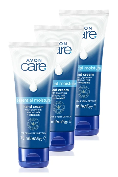 AVON Care Gliserin ve Badem Sütü içeren Yoğun Nemlendirici El Kremi 75 Ml. Üçlü Set