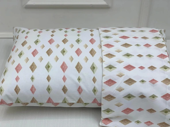 NİVEMESHOME DÖRTGEN MODEL DESENLİ 2 Lİ YASTIK KILIFI KAPAKLI 50X70