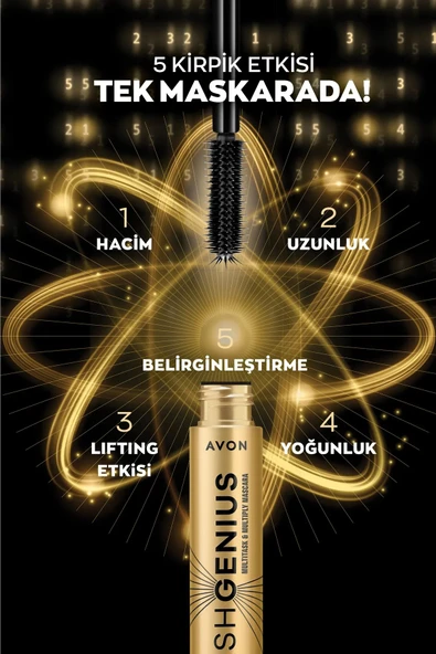 AVON Kahverengi Maskara - True Lash Genius Maskara 10 ml 8681298936527 - Resim 4