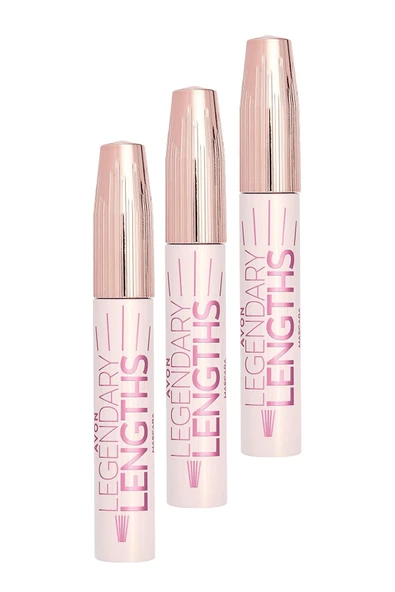 AVON Legendary Lengths Hacim ve Uzunluk Veren Siyah Maskara 10 Ml. Üçlü Set
