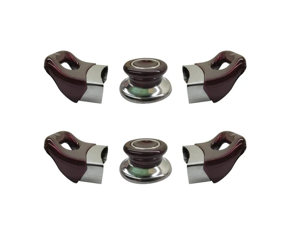 Tencere Tava Sahan Kulp ve Kapak Kulpu Vişne Bordo 2 Set