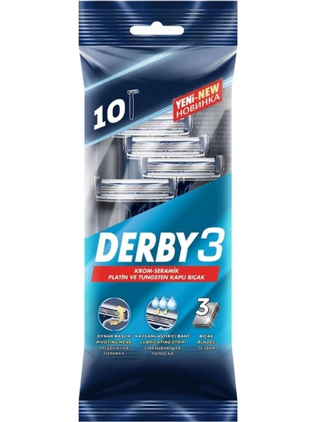 Derby Samuraı Plus 3 Bıçaklı Traş Bıçağı 10lu