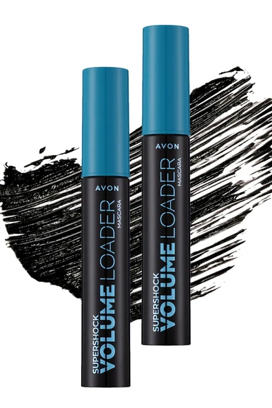 AVON Supershock Volume Loader Maskara 10 Ml. Blackest Black İkili Set