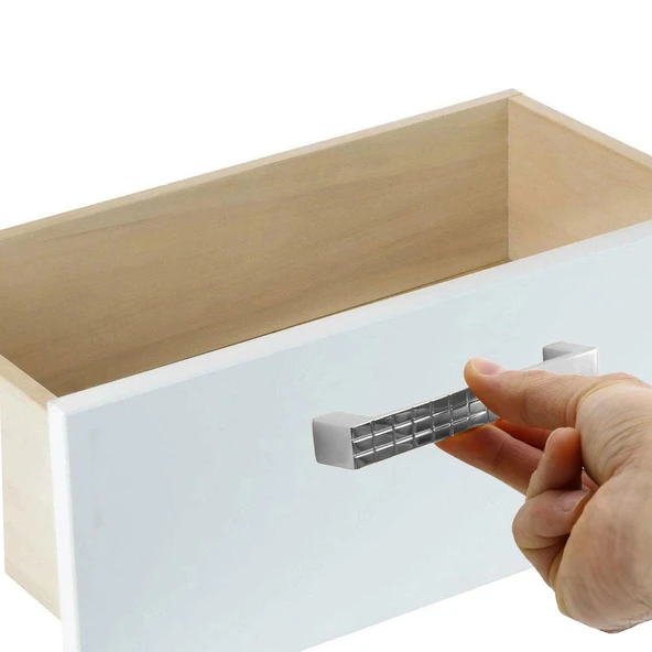 10 Adet Bihter Desenli Metal Mobilya Mutfak Dolabı Çekmece Dolap Kapak Kulpu Kulp Kulbu Krom 128 Mm - 3