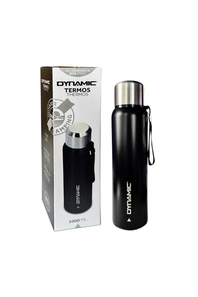 Paslanmaz Çelik Termos 1 Lt Siyah