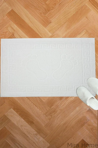 2 li Ayak İzli Banyo Ayak Havlusu %100 Pamuklu Renkli 50X70 Cm Menom - 11