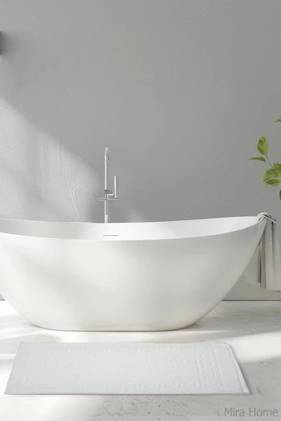 2 li Ayak İzli Banyo Ayak Havlusu %100 Pamuklu Renkli 50X70 Cm Menom - 10