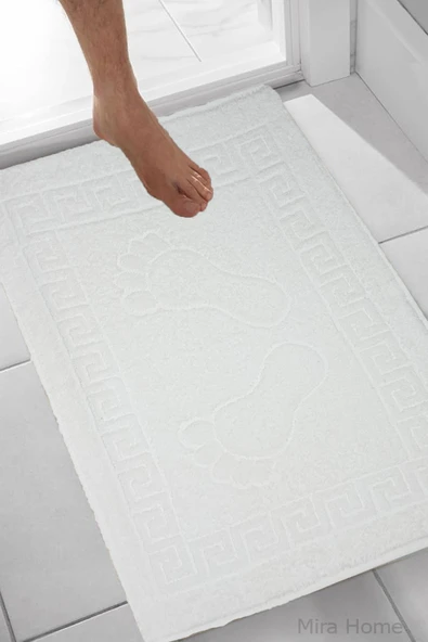 2 li Ayak İzli Banyo Ayak Havlusu %100 Pamuklu Renkli 50X70 Cm Menom - 8