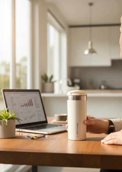 Dynamıc Paslanmaz Çelik Termos  350ML Krem - 2