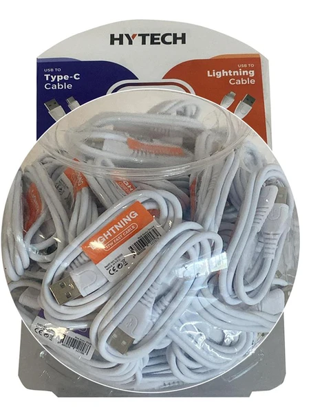 Hytech HY-XF53 90cm 2.4A 40 Lightning + 40 TypeC Şarj Kablosu 80li fanus ürün görseli