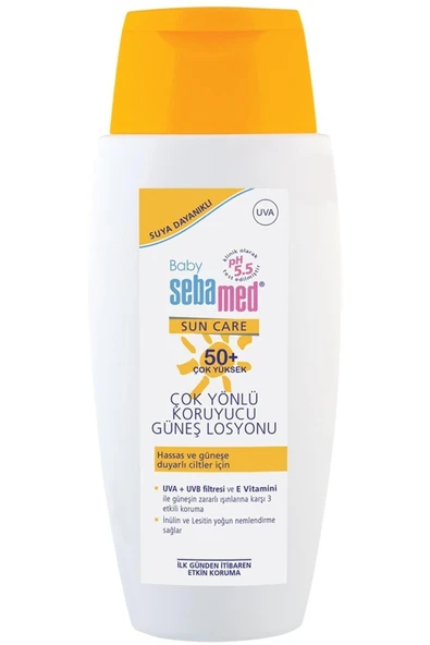 BABY SUN CARE SUYA DAYANIKLI SPF 50+ ÇOK YÖNLÜ KORUYUCU BEBEK GÜNEŞ LOSYONU 150 ML PRVNTVE10