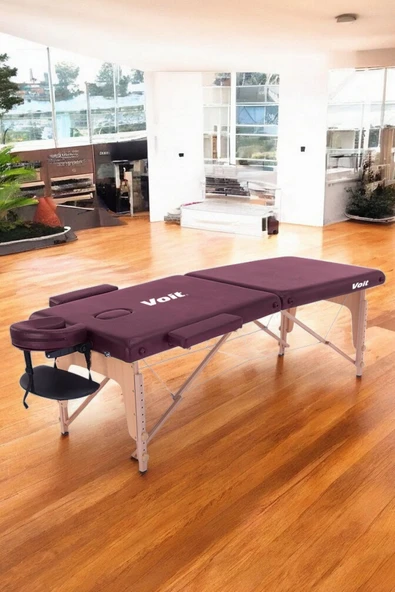 55003 Bordo Çanta Şeklinde Katlanabilir Masaj Masası -Kılıf Hediyeli