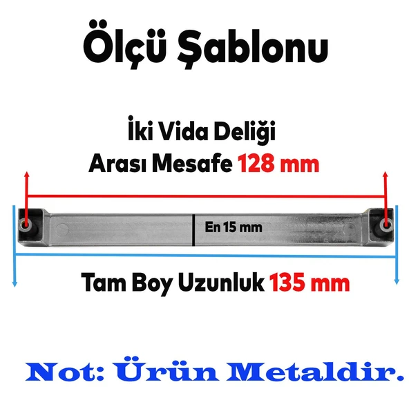 10 Adet Bihter Desenli Metal Mobilya Mutfak Dolabı Çekmece Dolap Kapak Kulpu Kulp Kulbu Krom 128 Mm - 2