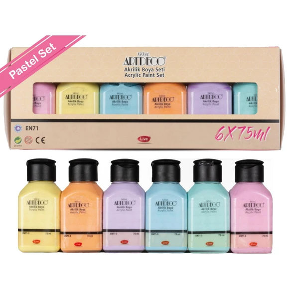 Artdeco Akrilik Boya 6x75 ml Set Pastel Renkler (070I-AS2) ürün görseli