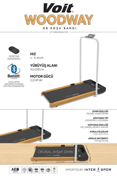Woodway Ultra Ince Tutma Kollu Koşu Bandı, Uzaktan Kumandalı, Bluetooth Uygulamalı, Sessiz Çalışır - 5