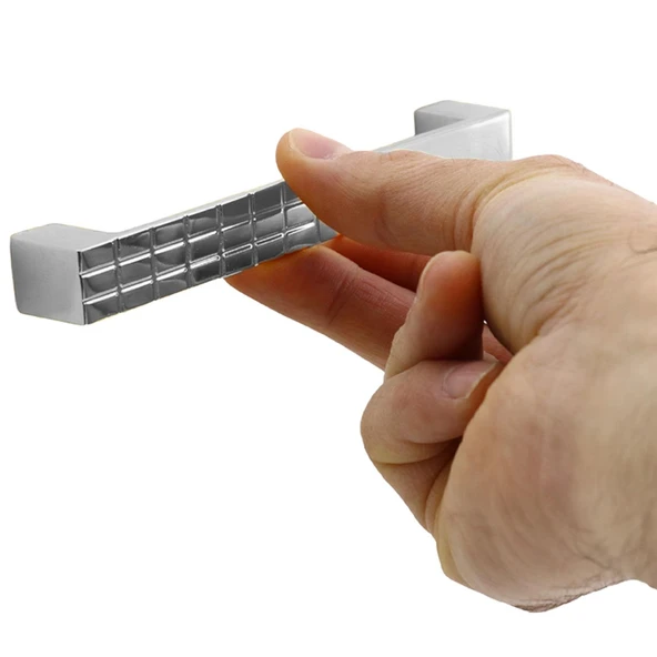 10 Adet Bihter Desenli Metal Mobilya Mutfak Dolabı Çekmece Dolap Kapak Kulpu Kulp Kulbu Krom 128 Mm - 4