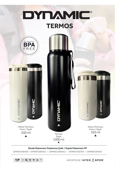 Paslanmaz Çelik Termos 500ML Krem - 4