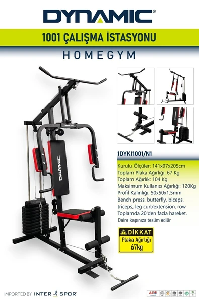 Dynamic 1001 Çalışma İstasyonu 67 Kg Plaka Ağırlıklı Daire Kapınıza Teslim Edilir - 2