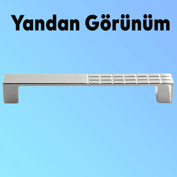10 Adet Bihter Desenli Metal Mobilya Mutfak Dolabı Çekmece Dolap Kapak Kulpu Kulp Kulbu Krom 128 Mm - 6
