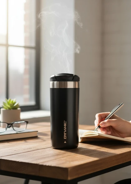 Dynamıc Paslanmaz Çelik Termos 350ML Siyah - 2