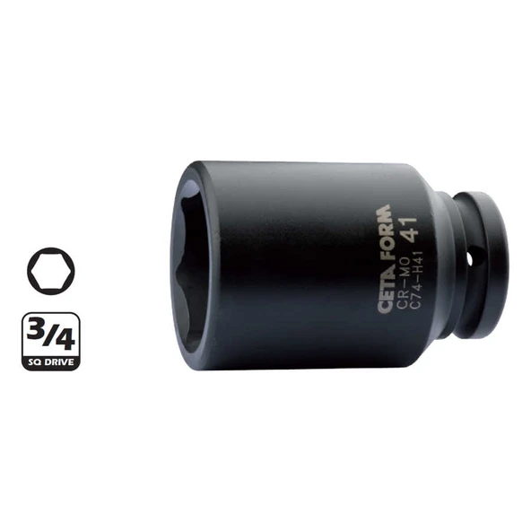 Ceta Form 3/4” 6 Köşe Derin Havalı Lokma Anahtar 41 mm-CETA C74-H41