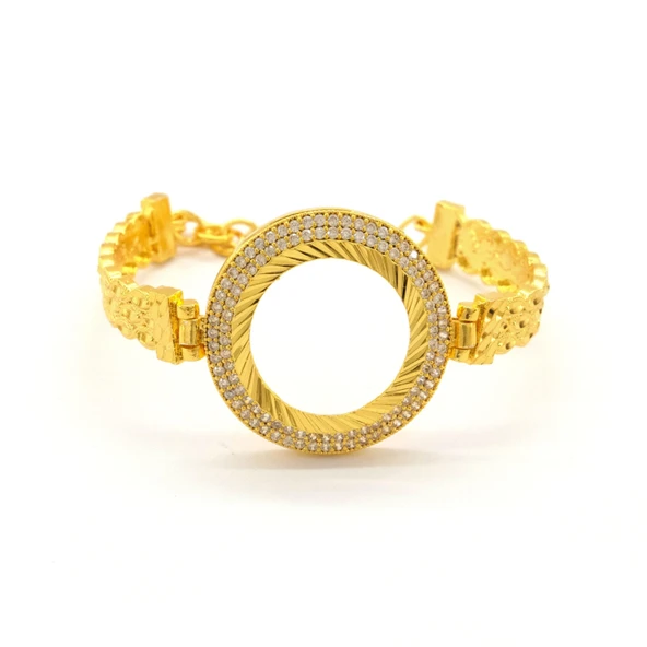 Yarım Altın Çerçeve Bileklik Çelik Altın Kaplama BLZ-621 ürün görseli